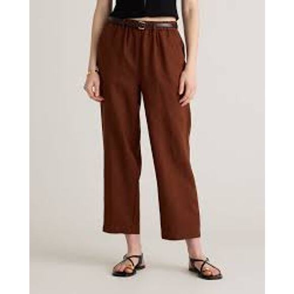QUINCE European Linen Pants SUSTAINABLE FASHION BRAND Chocolate Brown XL - Picture 1 of 4